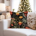 thumbnail image 4 of Ethan Taylor Floral Throw Pillow Soft Cushion Cover 'William Morris Flowers IX Flowers Classic Cottage and Cottagecore' Pattern Decorative Square Accent Pillow Case, 16x16 Inches, Red, Green, 4 of 5