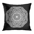 thumbnail image 1 of BOSDECO Accessory Abstract Circle Made of Striped Open Fans Graphic Blackwork Tattoo Coloring Page Adult Air Pillowcase Pillow Cover Cushion Case 18x18 inch, 1 of 1
