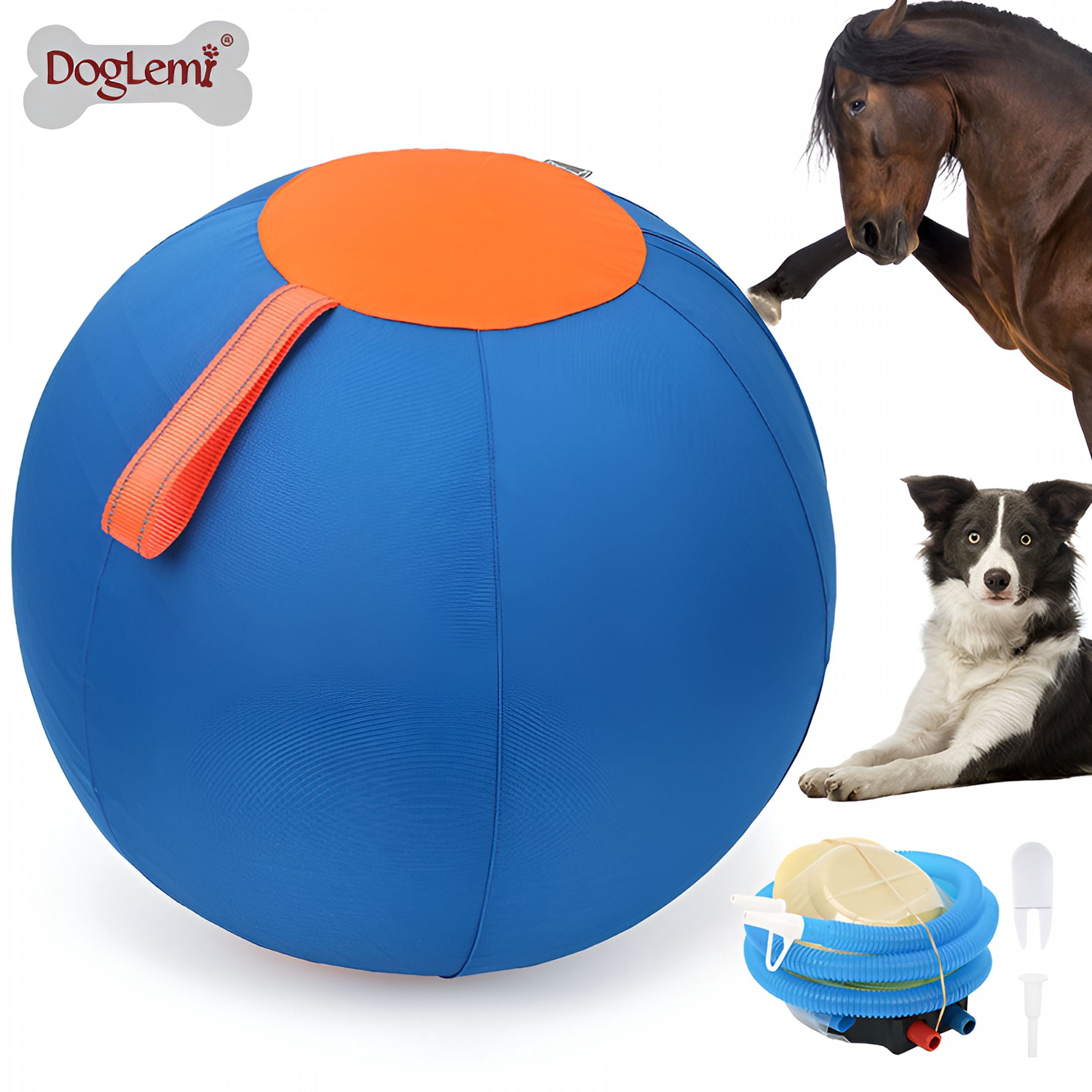 BESTSKY 18 Inch Herding Ball for Dogs, Dual-Layer Herding Toy with Protective Cover, Sturdy Giant Dog Ball for Australian Shepherd, Border Collie for Outdoor Play