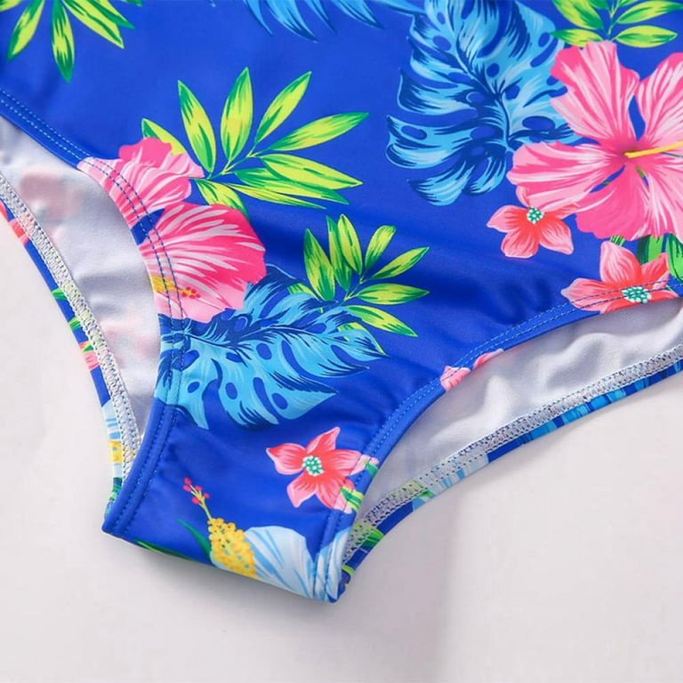 Buy Big Girls One Piece Swimsuits Long Sleeve Rash Guard Kids Hawaiian Bathing  Suit UPF 50+ Swim Shirts Floral Size 10/8-10 at