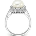 thumbnail image 2 of Sterling Silver Rhodium-Plated 8-9Mm White Fwc Pearl And Cz Ringsize 8 (Width 1.7 To 2.5) - Jbsp, 2 of 5