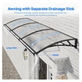 thumbnail image 2 of Awning for Door Entrance 40x60 Inch,Awnings for Doors with Separate Drainage,Front Door Awning Exterior,Polycarbonate UV, Rain, and Snow Protection for Porch,Patio,Window,Deck, 2 of 9