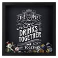 thumbnail image 3 of Torched Couple Drinks Together Beer Cap Shadow Box Wall Decor 13"x13"x13", 3 of 3