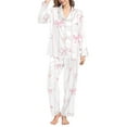 thumbnail image 4 of White Women Pajama Sets Women's Winter Spring Home Leisure Valentine's Day Bow Love Loose Imitation Color Ding Pajama Sleepy Pants Set, 4 of 4