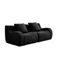 thumbnail image 5 of Soft Teddy Fabric Boneless Sofa, No Assembly Required Streamlined Design, Anti-Slip Design 32D High Density Sponge Fits Living Rooms Bedrooms (Black), 5 of 11