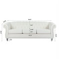 thumbnail image 6 of 84" Premium Polyester 3-Seater Sofa ， Classic Luxury Couch， for Living Room, Bedroom, Office,White, 6 of 9