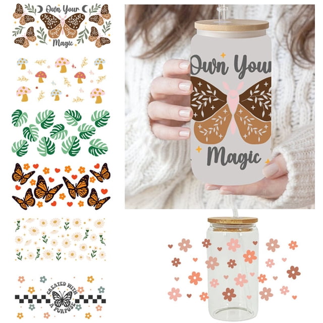 Fall Leaves Cup Wrap Transfer Stickers for Tumblers, Mugs & Water Bottles - DIY Decorative Sticker Kit for Crafts