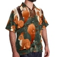 thumbnail image 2 of Squirrel Men's Casual Short Sleeve Printed Button Down Spread Collar Tops Summer Beach Shirts Unisex, 2 of 6