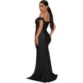 thumbnail image 2 of Vestido de noche elegantes con hombros descubiertos fruncido de muslo con abertura sexy, 2 of 4
