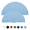 Blue, variant on 2PCS Half Moon Round Window Cover Half Circle Window Shades Cordless Non-Woven Self Adhesive Shades Temporarily Window Blinds Cover Easy to Cut Install 45CM