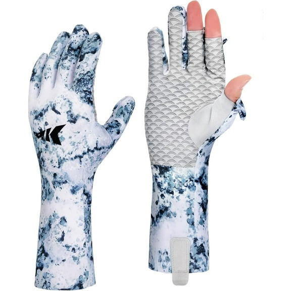 KastKing La Sal Pro Full Finger Fishing Gloves, UPF 50 Sun Protection Gloves with Convertible Design, Ultralight Microfiber, Ultra-Soft Comfort, FrostWeave Cooling, Enhanced Grip, Four Sizes Options
