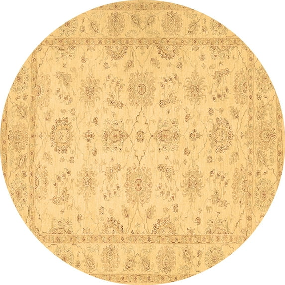 Ahgly Company Indoor Round Oriental Brown Traditional Area Rugs, 7' Round