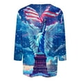 thumbnail image 4 of FAVIPT 4th of July Shirts Womens Casual Summer 2025 Comfy Tunic Tees 3/4 Length Sleeve Crew Neck Blouses Independence Day Print Tops Multicolor,M, 4 of 5