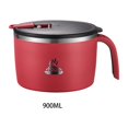 thumbnail image 4 of Ounissouiy Cuenco de ramen elegante, ligero y portátil para transportar fácilmente, cuenco de fideos instantáneos de acero inoxidable Cocina y Comedor Rojo 900ML, 4 of 6