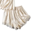 thumbnail image 4 of Sleepwear Sets for Women Lace Cami Tops with Removerable Pad Matching Short Silky Lounge Pajama Set Cream XL, 4 of 5