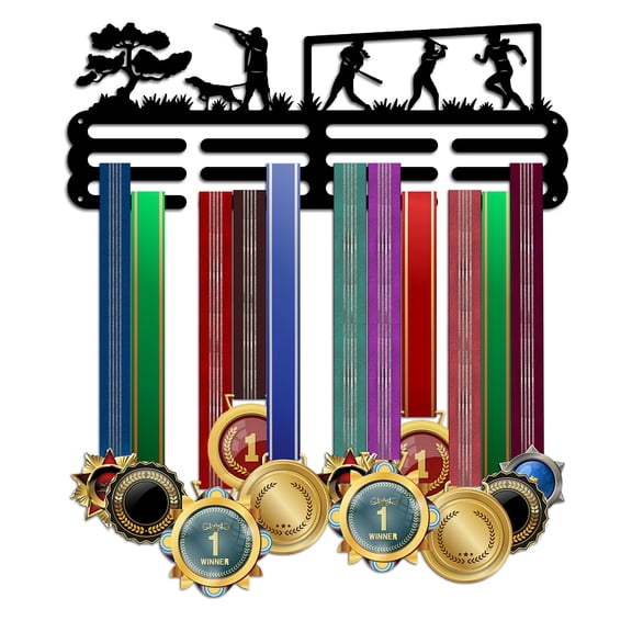 Medal Hanger Display Baseball Medal Holder Rack Wall Mount Hanger Decor Hunting Trophy Shelf Tiered Award Rack Award Ribbon Hanger with Gift Box DIY