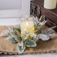 thumbnail image 6 of Suncoda Christmas Wreath, Needle Candlestick Wreath for Christmas Table Decoration Artificial Leaves Candle Ring Candlestick Garland Home Decor, Christmas Ornament, 6 of 8