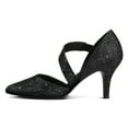 thumbnail image 2 of Pennysue Women's Black Glitter Strappy Short Heels With Pointed Toes Size 8.5, 2 of 5