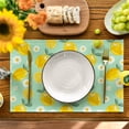 thumbnail image 4 of Sm:)e Daisy Floral Lemon Summer Placemats Set of 4, 12 x 18 Inch,Healthy Fruit Watercolor Rustic Botanic Table Cover for Party Picnic Dining Room Kitchen, 4 of 7