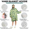 thumbnail image 5 of Yellow Blue Butterfly Pattern Wearable Oversized Blanket,Wearable Blanket Hoodie for Adults,Cozy Hooded Blankets with Super Pockets,Super Warm Fuzzy Pullover for Women & Men, 5 of 6