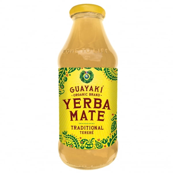 Guayaki Yerba Mate Traditional Terere 16.9 oz Glass Bottles Pack of 12