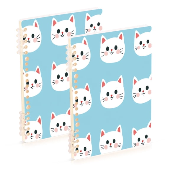 Notebook 8.3x5.7x0.4 Inch One Sizex1 Journey Note Diary Hardcover Notebook 60 Pages,80g Paper Writing Smooth and Not Easy to Break Cute Cartoon Cat Face