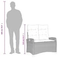 thumbnail image 4 of vidaXL Reclining Garden Bench with Cushions Grey Poly Rattan, 4 of 5