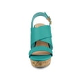 thumbnail image 6 of BLISSFUL STEP Women's Sandals Platform Heels Ankle Strap Wedges Sandals Lake Green 8, 6 of 7