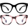 thumbnail image 1 of GFDYREE 2 Pairs Oversized Retro Reading Glasses for Women, Oprah Style Large Blue Light Blocking Readers, 1 of 6