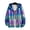 Blue, variant on Men Jacket Glittery Reflective Panels Hooded Long Sleeve Zipper Closure Disco Coat with Decorative Cuffs Parties Nightclubs Wear