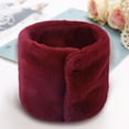 thumbnail image 1 of Winter Furry Plush Neck Warmer Solid Color Windproof Buttons Circle Loop Scarf Neckerchief winter gloves Red, 1 of 4
