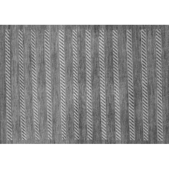 Ahgly Company Indoor Rectangle Abstract Gray Modern Area Rugs, 5' x 7'