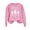Pink, variant on LEAVINGSUO Christmas Clearance Womens Tops Clearance under $5 Women's Christmas Printed Round Neck Long Sleeved Top Loose Fitting Sweater