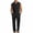 Black, variant on Gytharion Men's 2 Piece Summer Cotton Line Sets Soild Color Lapel Sleevelesss Shirts with Buttoned Long Pants Outfits Casual Holiday Outfits