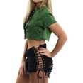 thumbnail image 6 of Women'S Distressed Side Grommet Lace Up Stretchy Denim Shorts Summer Hot Pants Casual Streetwear 198 Black S, 6 of 9