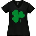 thumbnail image 3 of Inktastic Green Irish Shamrock Clover Women's Plus Size V-Neck T-Shirt, 3 of 5