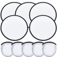 thumbnail image 2 of Byfri 10 Pack White Round Foldable Flying Disc Hand Fans Japanese Style Fans for Weddings Home Decor 25cm, 2 of 7