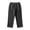 Black, variant on Girls Kids Summer Solids Trousers Linen Split Hem Button Side Pocket Pants
