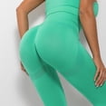 thumbnail image 4 of Pantalones de yoga elásticos de cintura alta para mujer - Leggings opacos con cintura en forma de V y efecto fruncido en los glúteos, 4 of 7