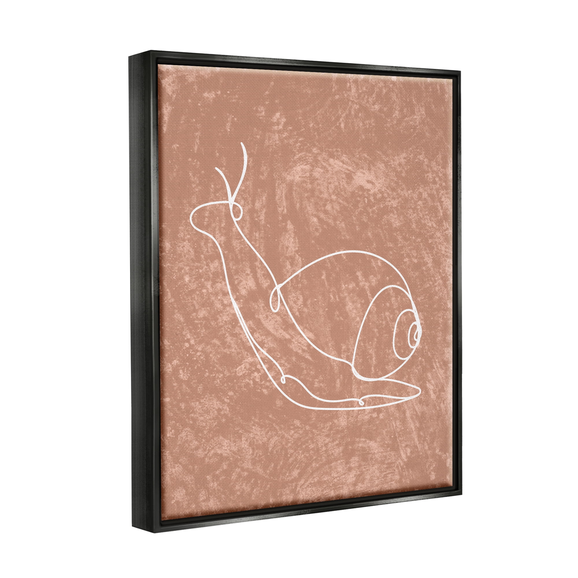 Stupell Industries Snail Line Drawing Animals & Insects Painting Black Floater Framed Canvas Art Print Wall Art, 17 x 21