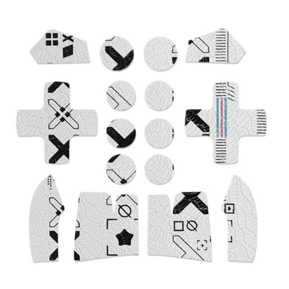 Flydigi Vader5 Pro Housse de Poignée de Contrôleur Antidérapante Absorbant la Sueur Peau PU Couverture Complète Ensemble d'Autocollants Protecteurs en Noir et Blanc