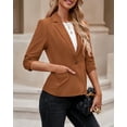 thumbnail image 6 of luvamia Blazer for Women 3/4 Ruffled Sleeve Blazer One Button Business Casual Suit Summer Jacket Size M Fit Size 8 Size 10, 6 of 10