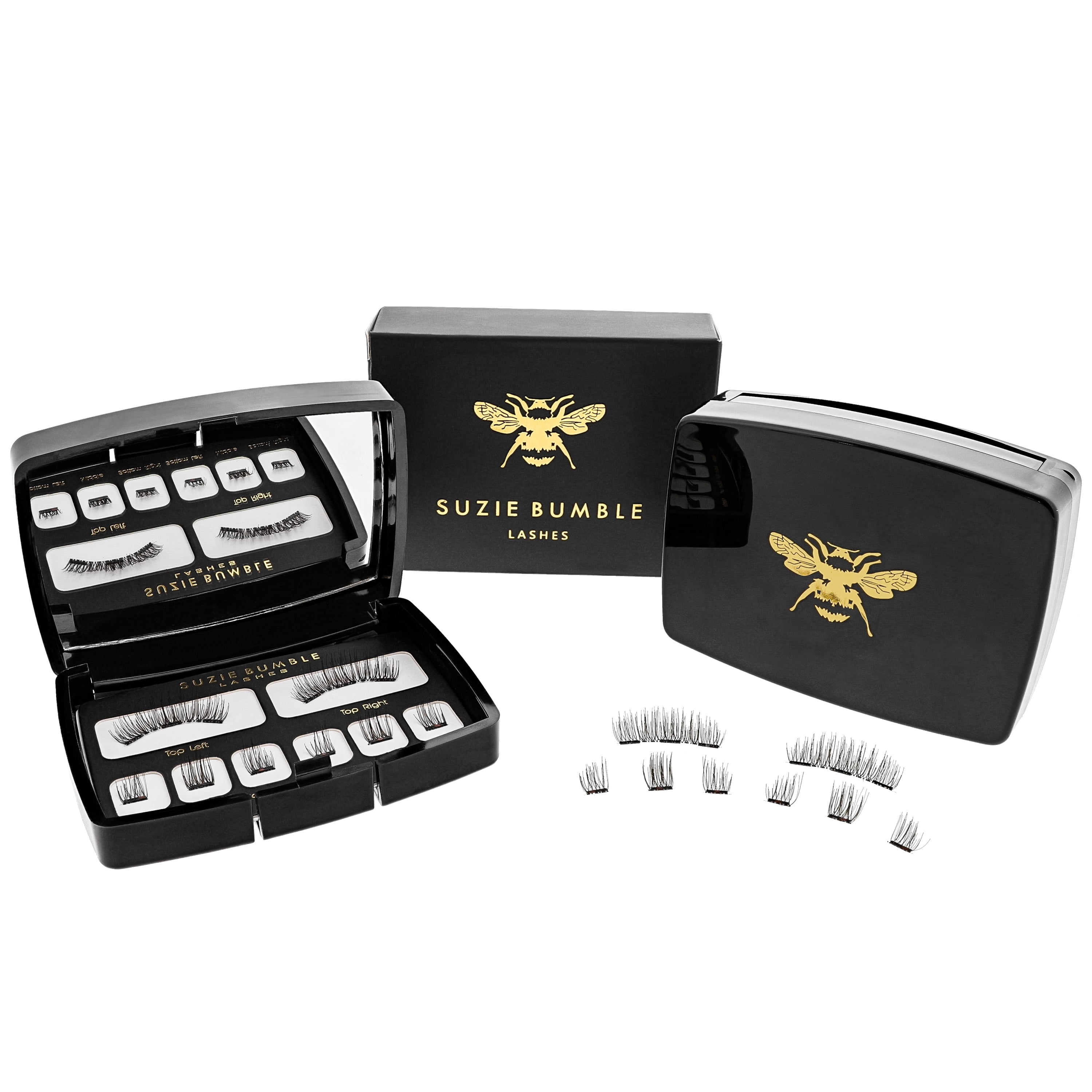 Suzie Bumble Magnetic Lashes for Natural Look; Magnetic Eyelashes Eyelash Extension Kit - Pestañas Postizas Magneticas - Comes with Beautiful Mirror Travel Case