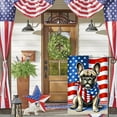 thumbnail image 2 of 1PC, 2D Flat French Bulldowing American flag scarf Flag Independence Day Garden flag, durable polyester anti-fading outdoor courtyard decoration, suitable for porch, lawn, farmhouse and holiday decor, 2 of 8
