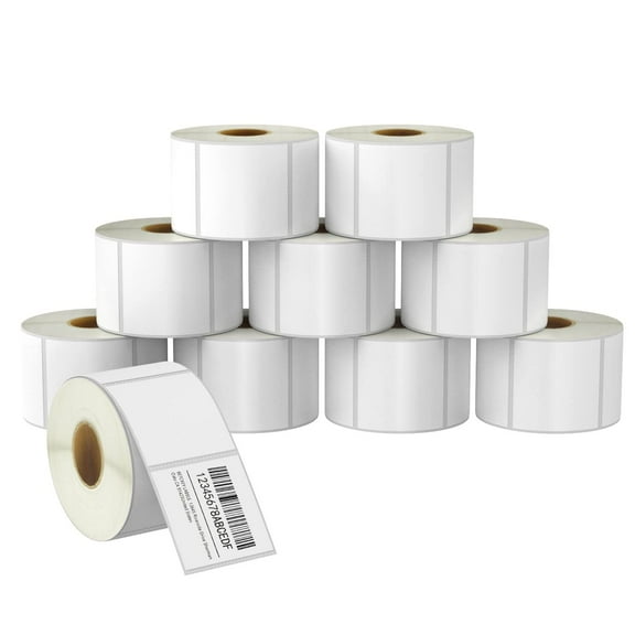 2" x 2" (51 mm x 51 mm) Square Labels Compatible with Zebra & Rollo Label Printer,Premium Adhesive & Perforated [10 Rolls, 7500 Labels]