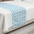 thumbnail image 2 of Abstract Bed Runner, Hexagons with a Dashed Look Geometric Grunge Pattern, Decorative Accent Bedding Scarf for Hotels Homes and Guestrooms, Queen, Sky Blue Azure Blue, by Ambesonne, 2 of 2