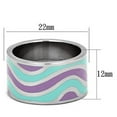 thumbnail image 2 of Luxe Jewelry Designs High Polished Wave Design Stainless Steel Women's Ring with Multi Color Epoxy -, 2 of 4