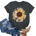 thumbnail image 5 of LUOGENLI T-shirts pour Femme pour Femmes T-shirts pour Femmes à la Mode Tournesol Imprimé Col Rond Manches Courtes Sport Décontracté T-Shirt 4TG T-shirts pour Femmes T-shirts Graphiques T-shirts de la Saint-Valentin Gris Foncé m, 5 of 5