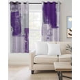 thumbnail image 2 of Modern Oil Painting Blackout Curtains, Light Blocking Print Window Curtains, Purple Grey Abstract Graffiti Art Thermal Insulated Window Drapes for Living Room Kitchen Cafe 2 Panels, 84"W x 84"L, 2 of 9