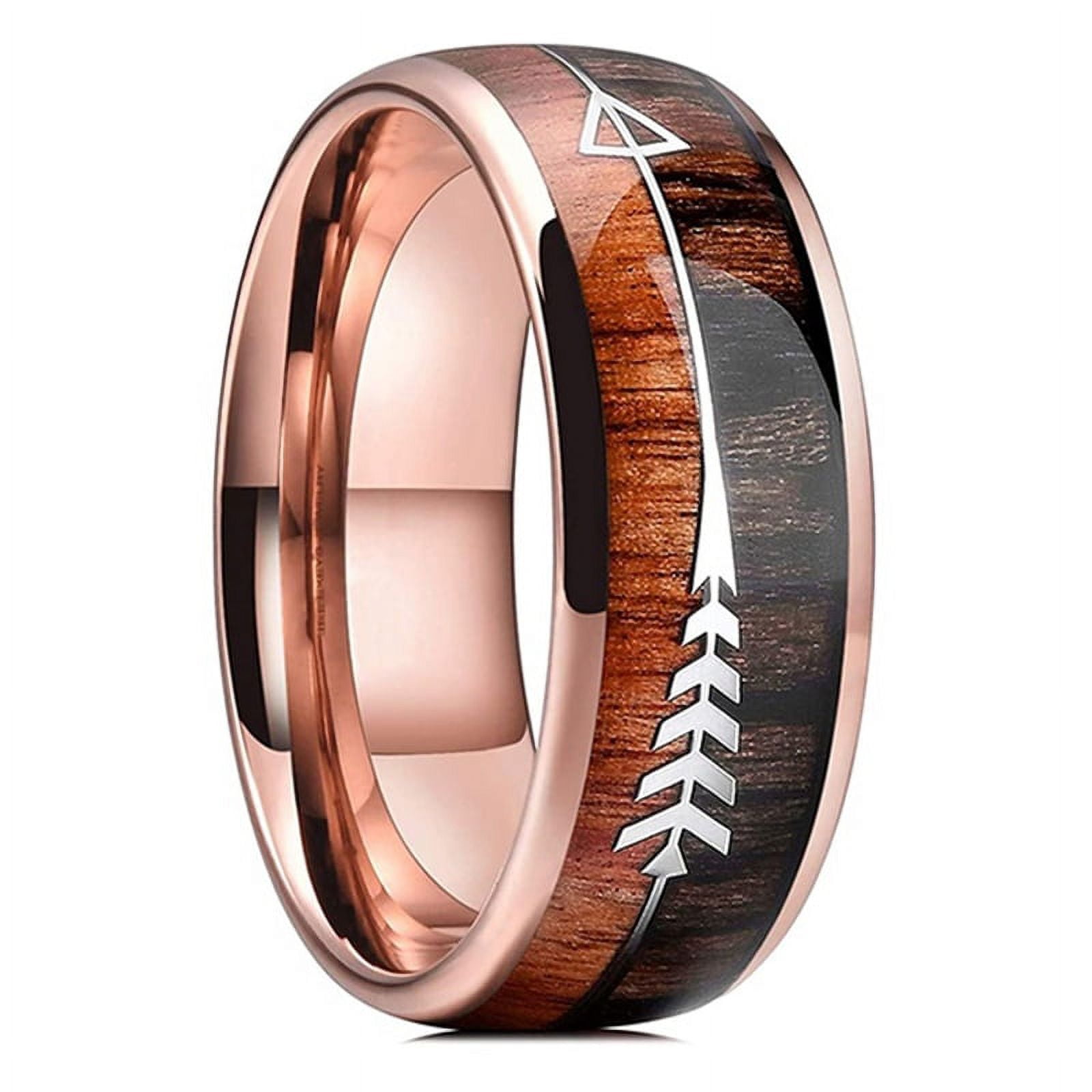Fashion 8mm Rose Gold Color Stainless Steel Guitar string Rings